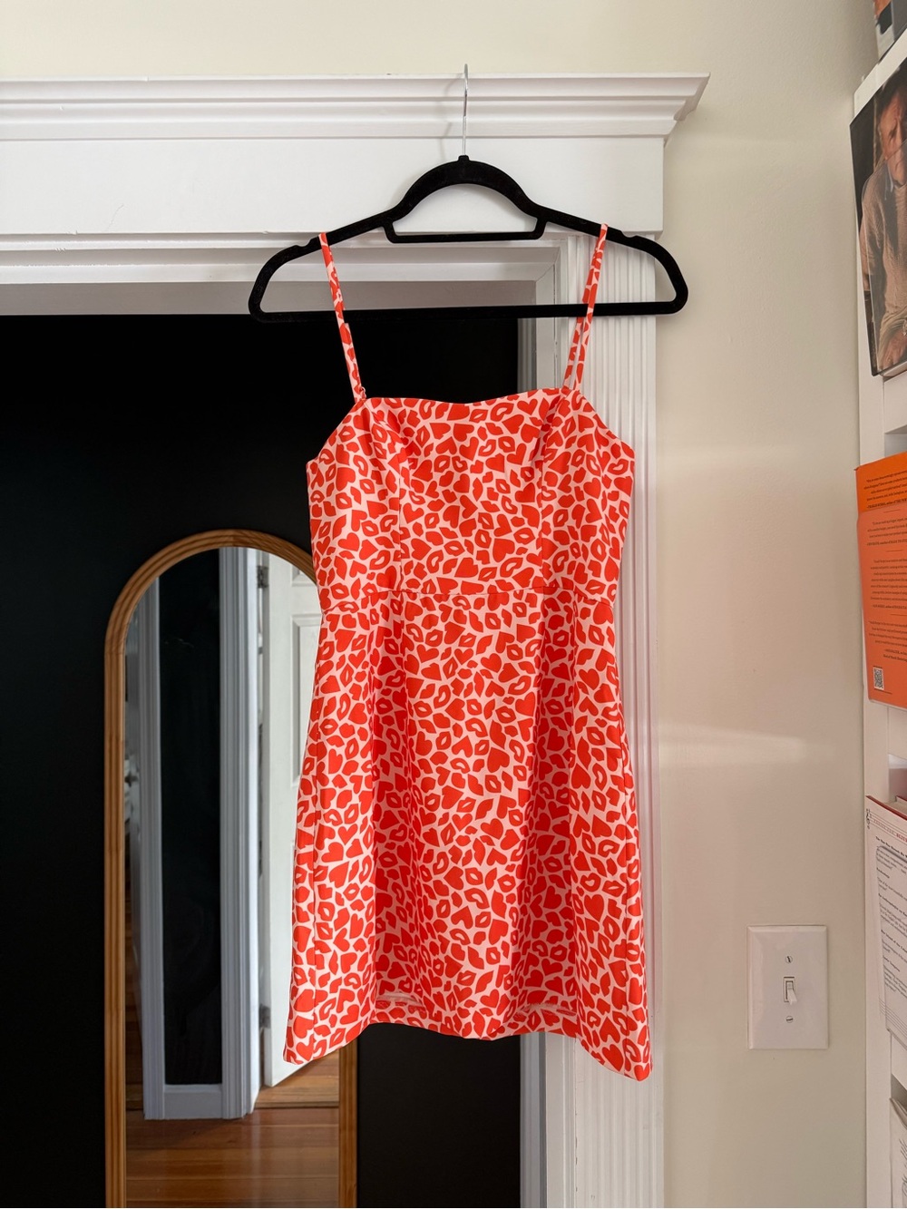 Heart & Lips Print Mini Dress | Pink & Red | Size US 2 (UK 6)